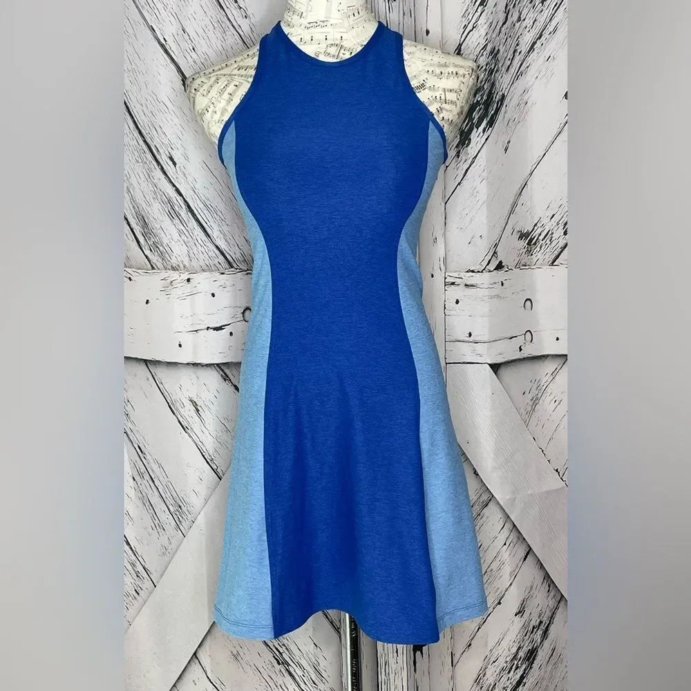 Outdoor Voices Athena Exercise Dress in OV Blue/Morning Blue S